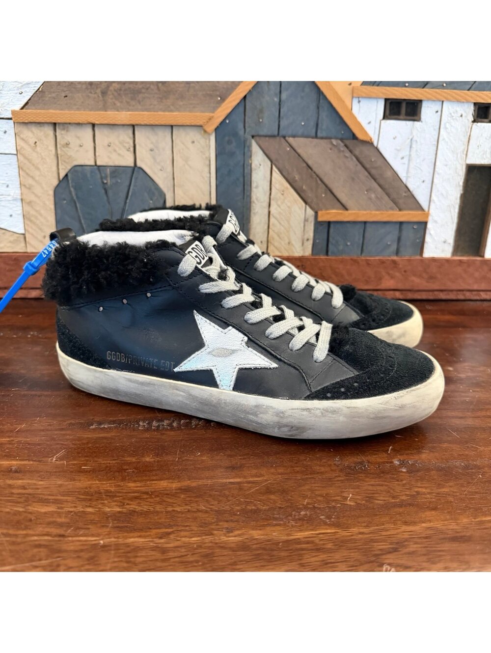 Golden Goose Mid Star Private Edition Shearling Lined Sneakers Size 38‎